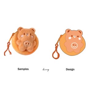 CE ASTM Factory High quality Keychains Pendants Cute bear Custom Plush Coin Purse for Kids