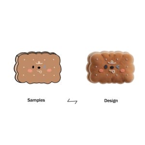 Customize Free Shipping Cute Biscuit Zipper Bag Kids Custom Pencil Bags Kawaii Delicate Plush Cute School Pencil Cases for Kids