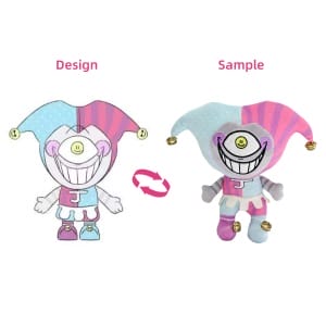 Custom Plushies With Exquisite Details 3D Face Plush Toys Stuffed Fluffy Clown Dolls with Bells for Friends