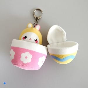 OEM/ODM Filled Easter Eggs with Plush Bunny Customized Plush Animal Keychain Detachable Easter Gift