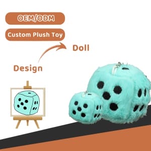 ASTM OEM Factory Wholesale Cute Fun Soft High Quality Dice Custom Plush Keychain for Children