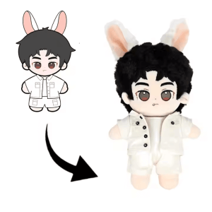 Custom High Quality Cartoon Cute Plush Figure Doll with Rabbit Ears for Mascots and Star Dolls