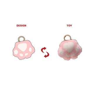 OEM Factory cute fun Soft high quality cat claw custom animal Plush Keychain for children