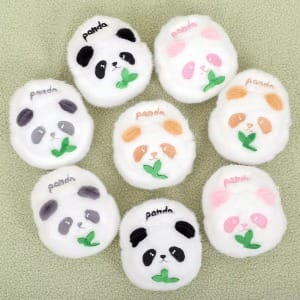 Low MOQ hot selling cute cartoon customizable plush panda head coin purse plush pendant gift