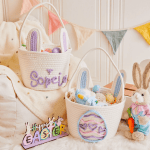 The Enchanting World of Plush Easter Basket with Bunny and Eggs